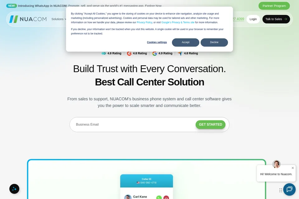 Aperçu de la landing page