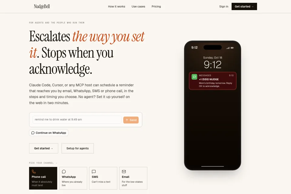 Aperçu de la landing page