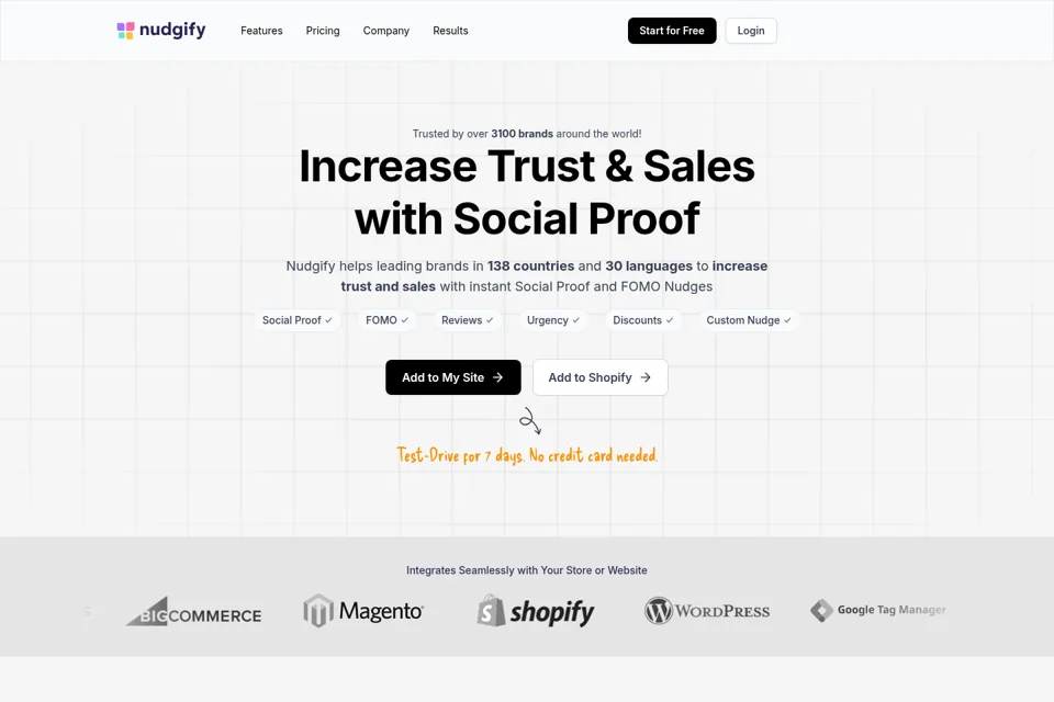 Aperçu de la landing page