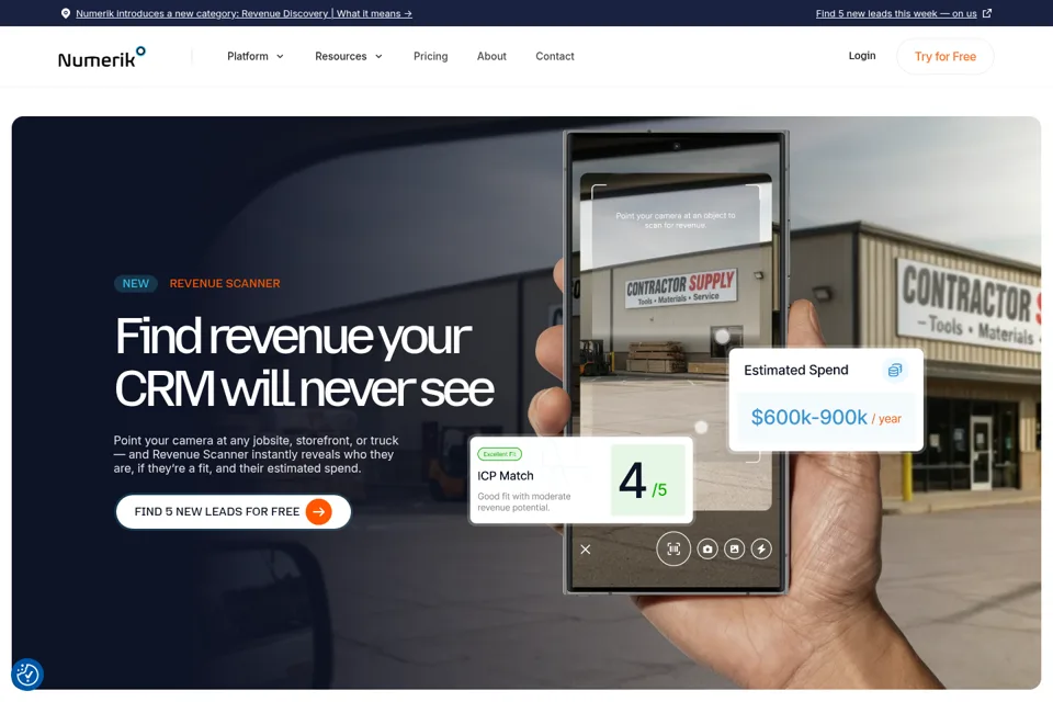 Aperçu de la landing page