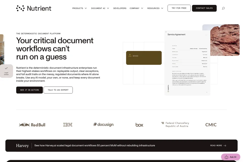 Aperçu de la landing page