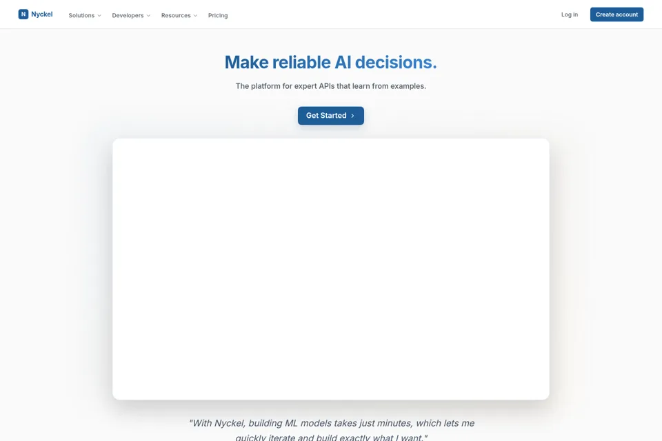 Aperçu de la landing page