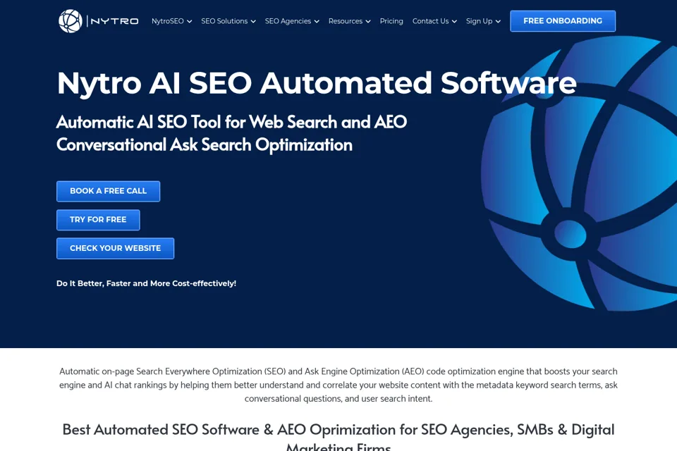 Aperçu de la landing page