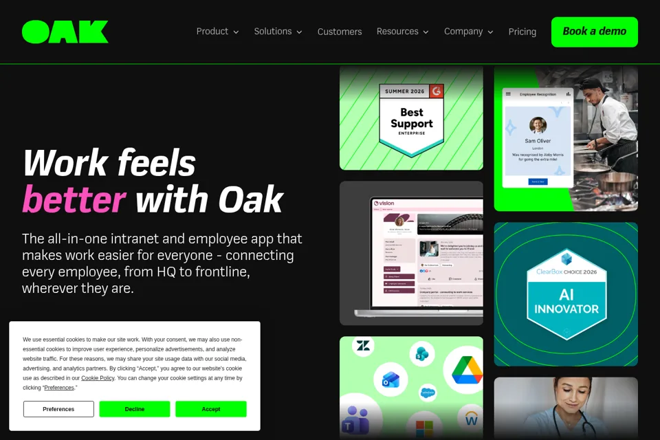 Aperçu de la landing page