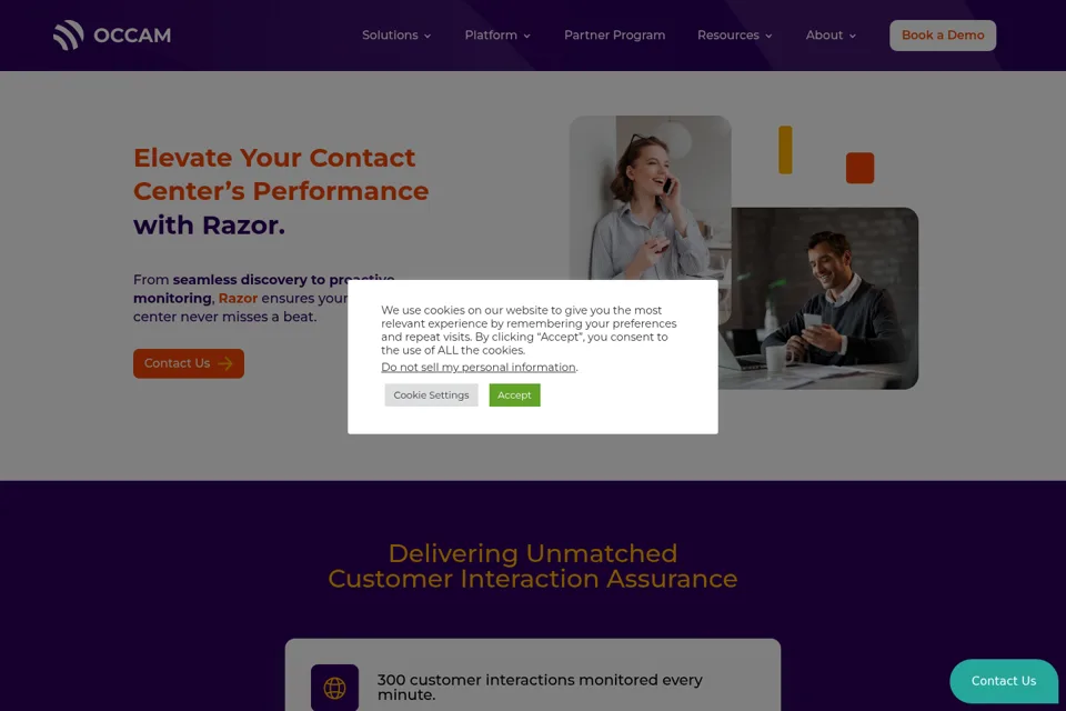Aperçu de la landing page