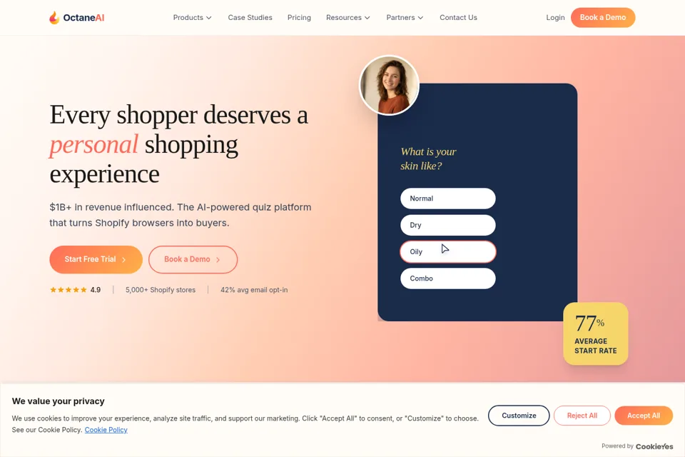 Aperçu de la landing page