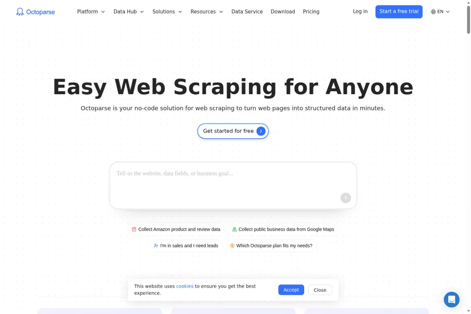 Aperçu de la landing page