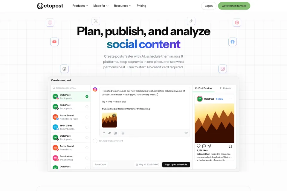Aperçu de la landing page