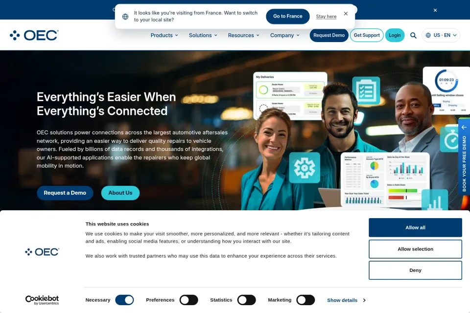 Aperçu de la landing page