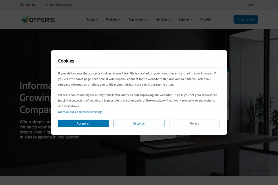 Aperçu de la landing page