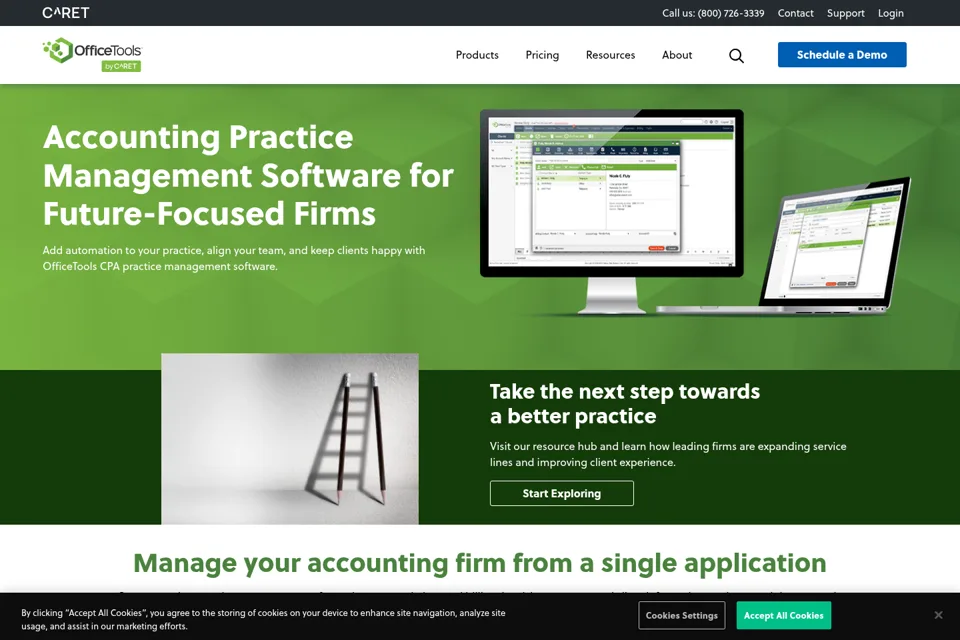 Aperçu de la landing page