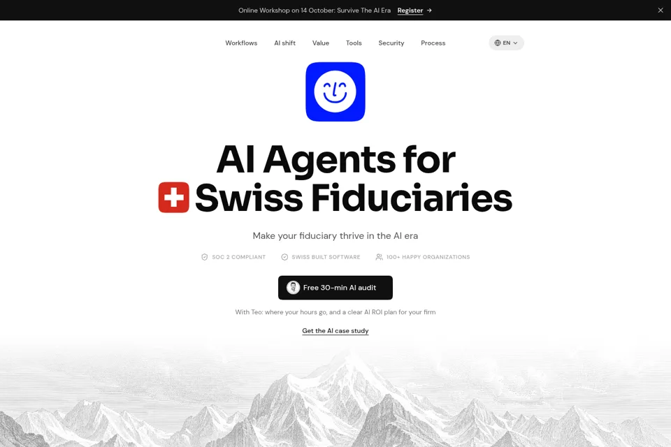 Aperçu de la landing page