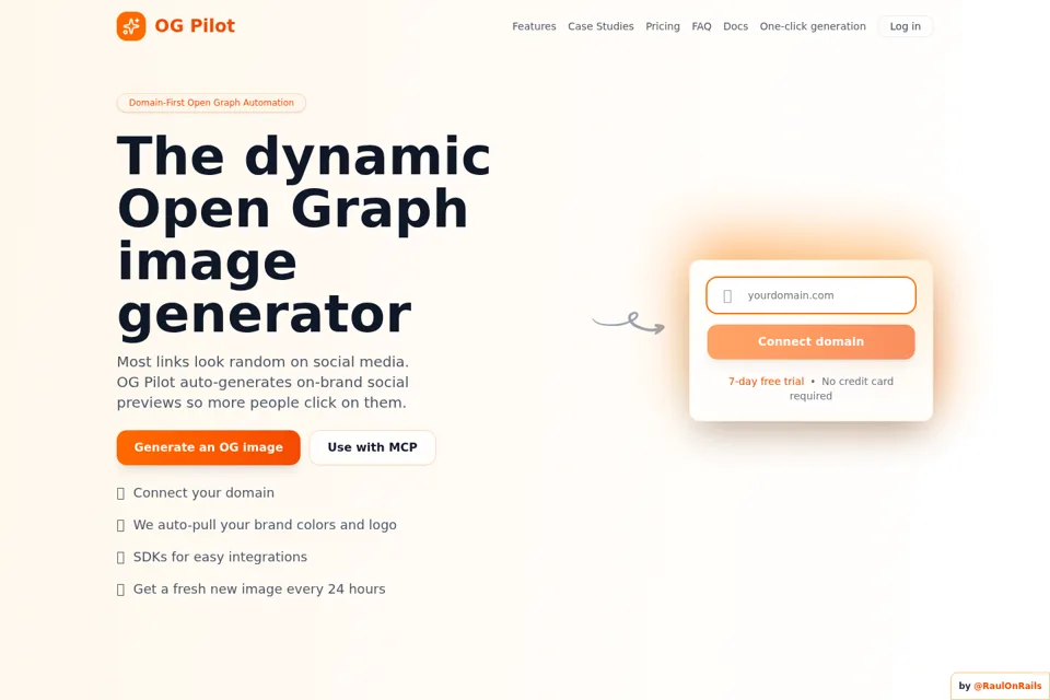 Aperçu de la landing page
