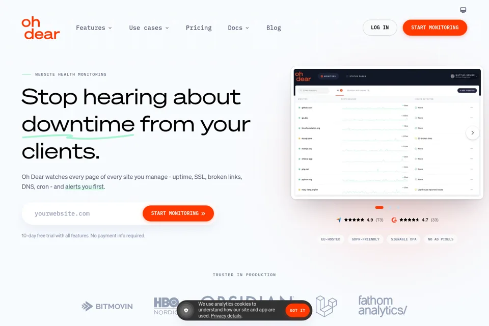 Landing page preview