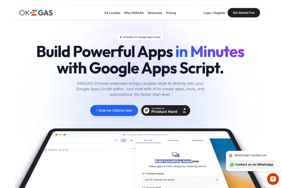 Aperçu de la landing page