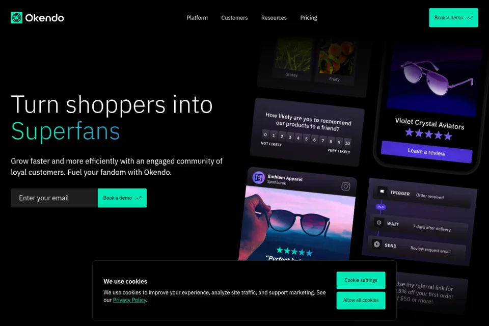 Aperçu de la landing page