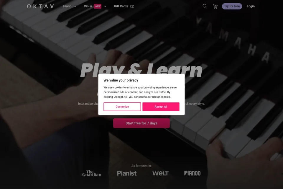Aperçu de la landing page