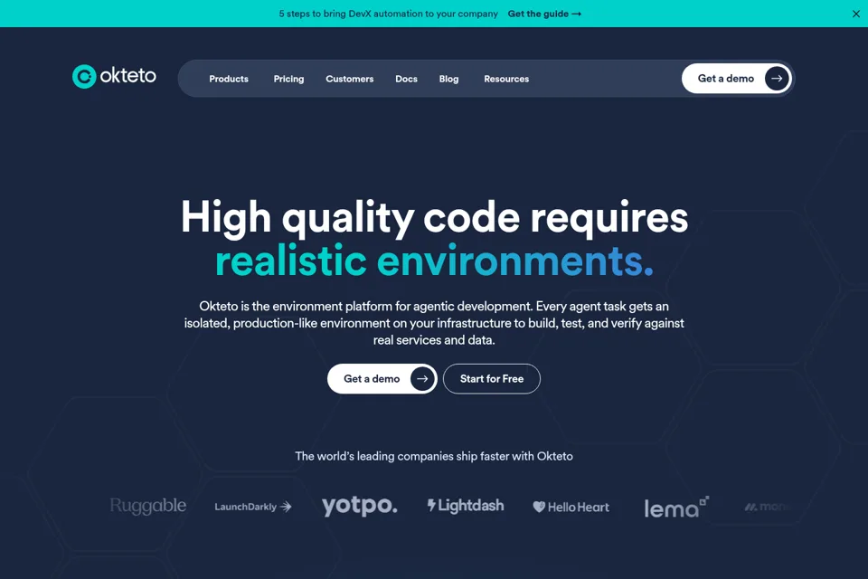 Aperçu de la landing page