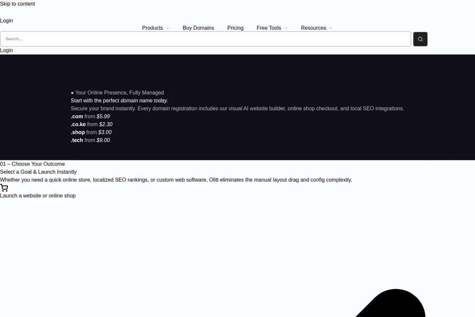 Aperçu de la landing page