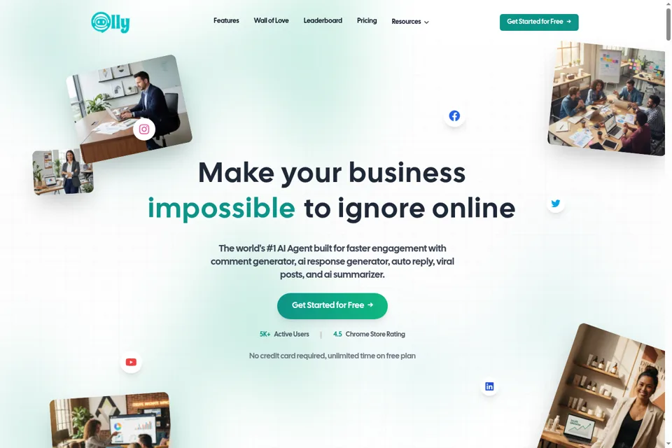 Aperçu de la landing page