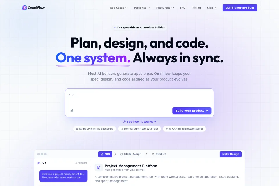 Aperçu de la landing page