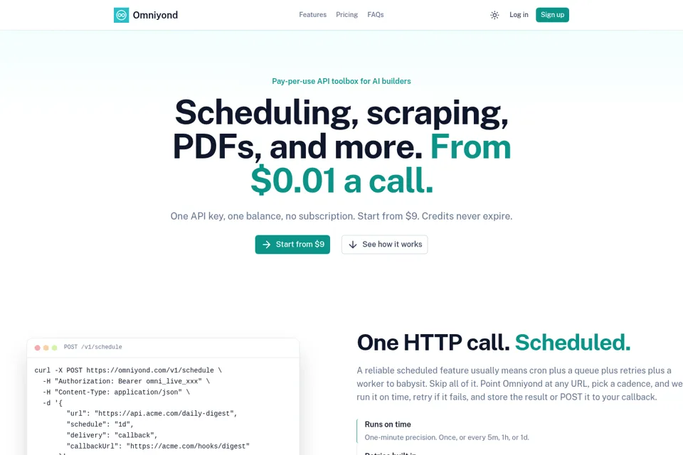 Aperçu de la landing page