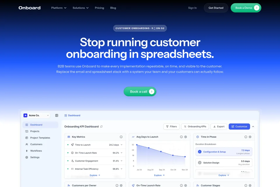 Aperçu de la landing page