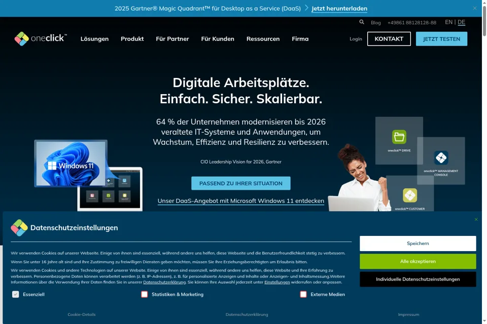 Aperçu de la landing page