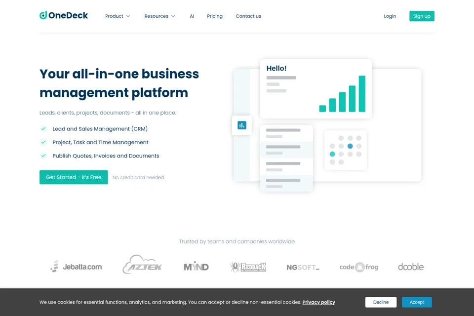 Aperçu de la landing page