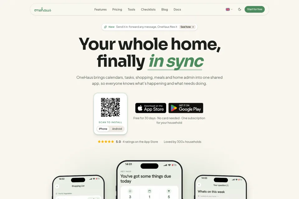 Aperçu de la landing page