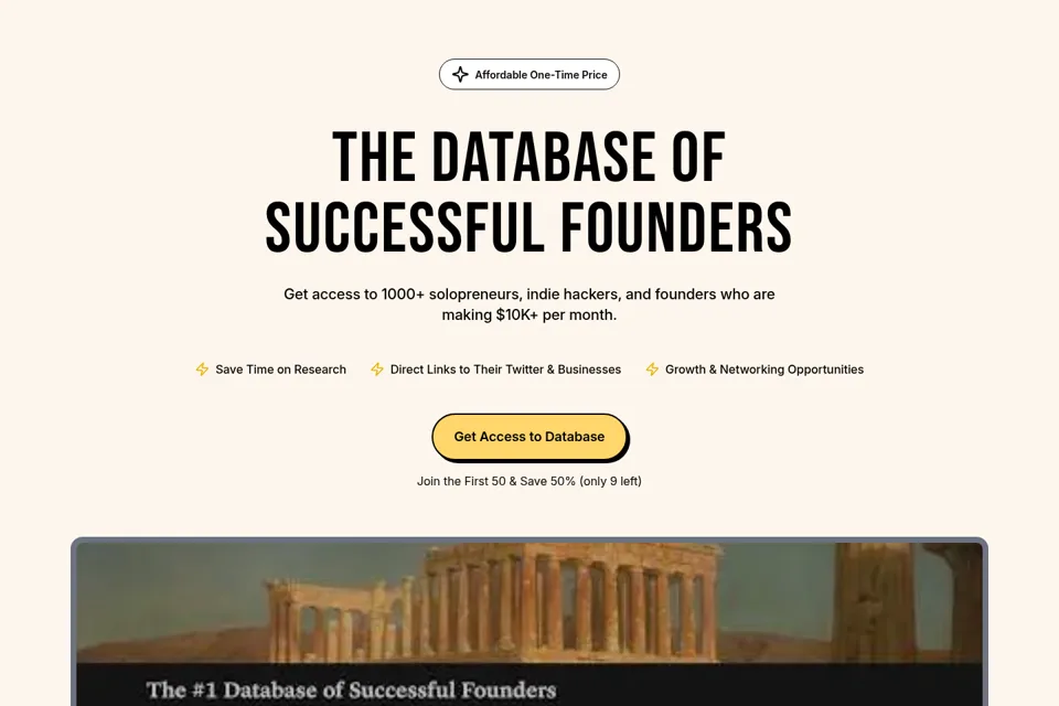 Aperçu de la landing page