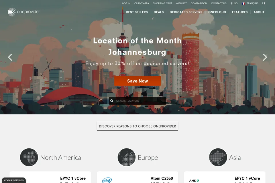 Aperçu de la landing page