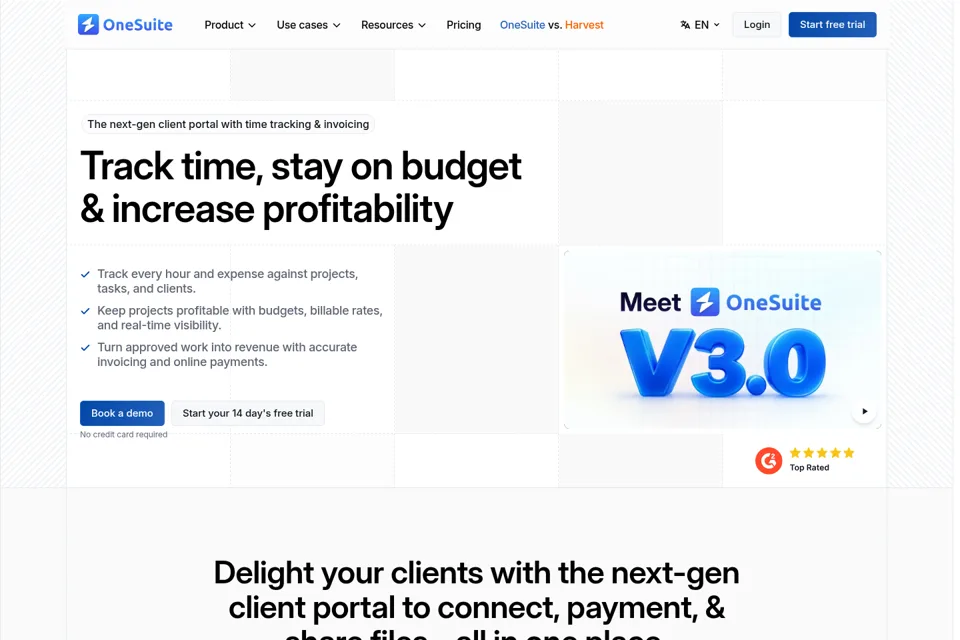 Aperçu de la landing page