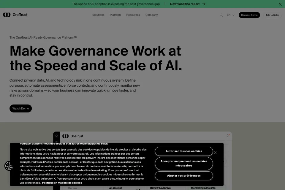 Aperçu de la landing page