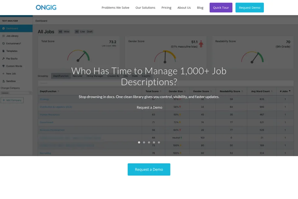 Aperçu de la landing page