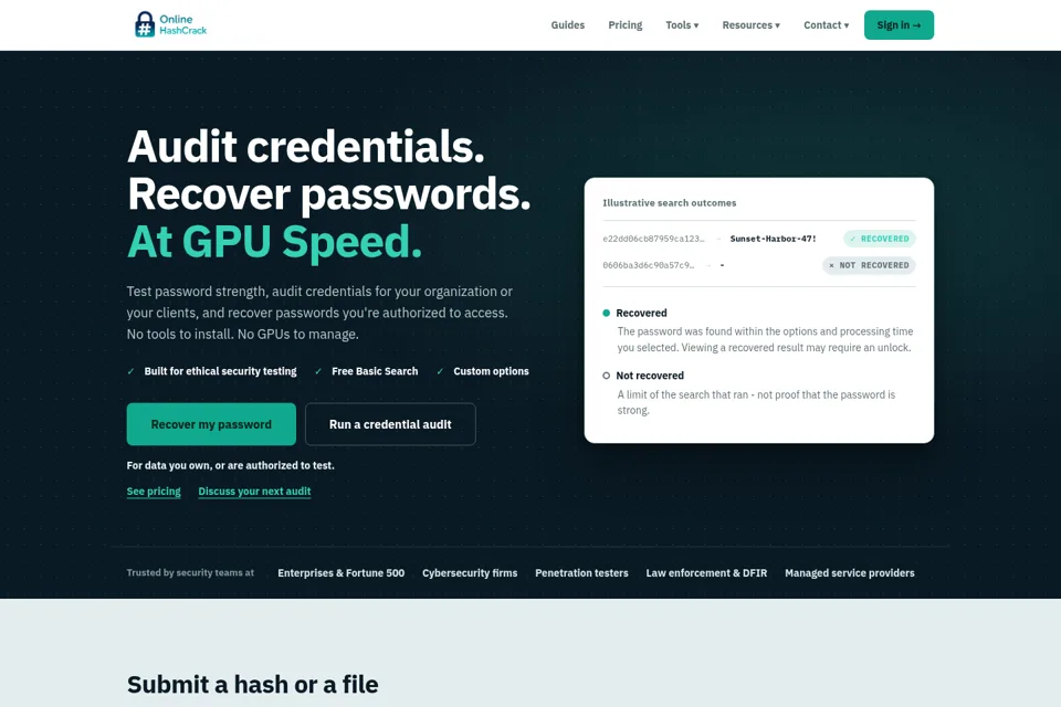 Landing page preview