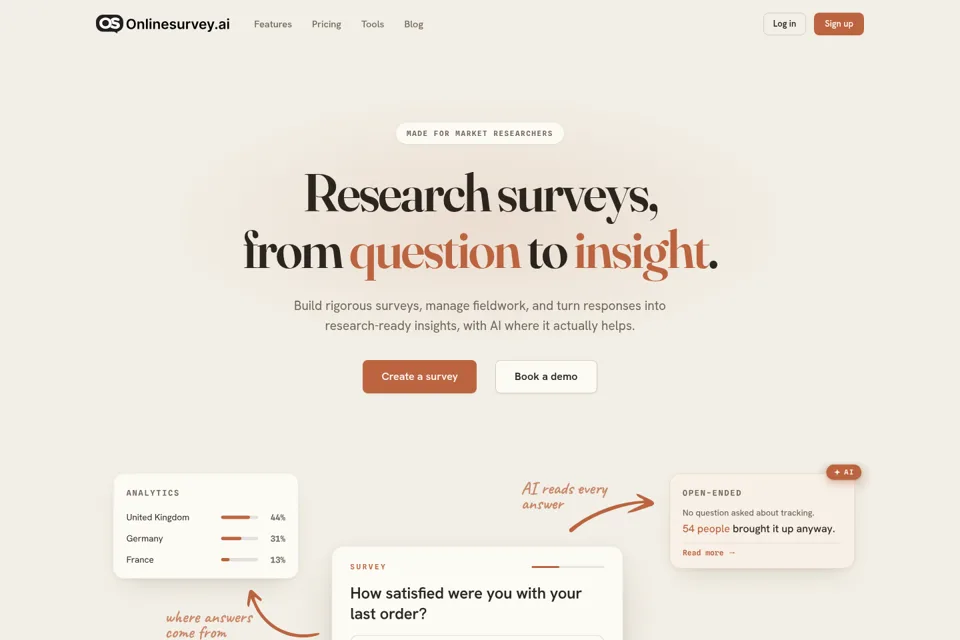 Aperçu de la landing page