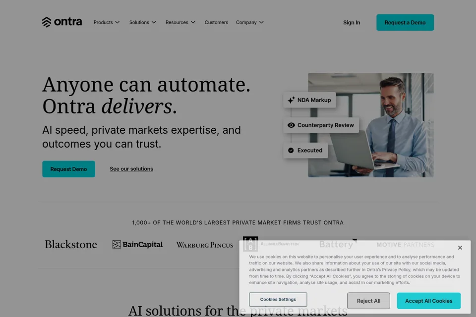 Aperçu de la landing page