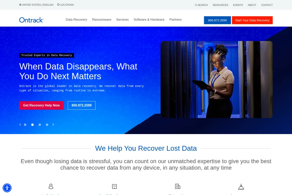 Aperçu de la landing page