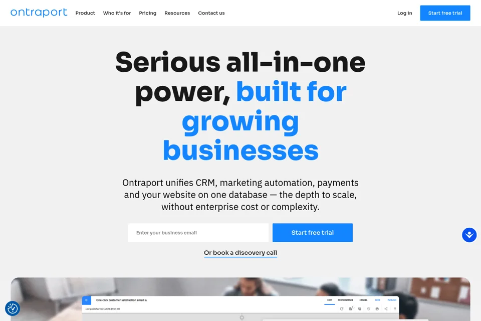 Landing page preview