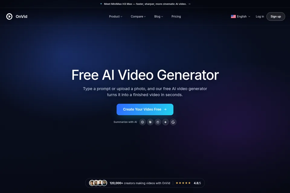 Aperçu de la landing page