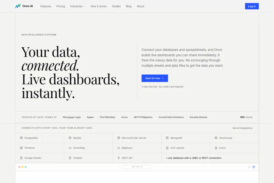 Aperçu de la landing page