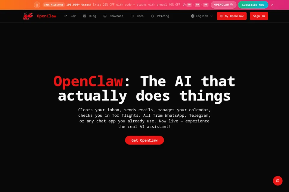 Aperçu de la landing page