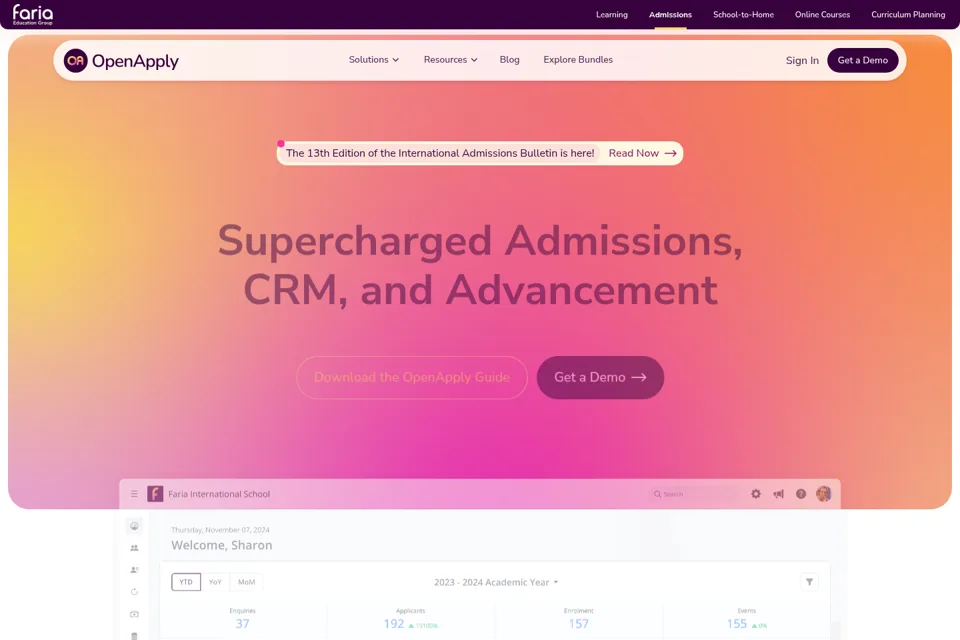 Aperçu de la landing page