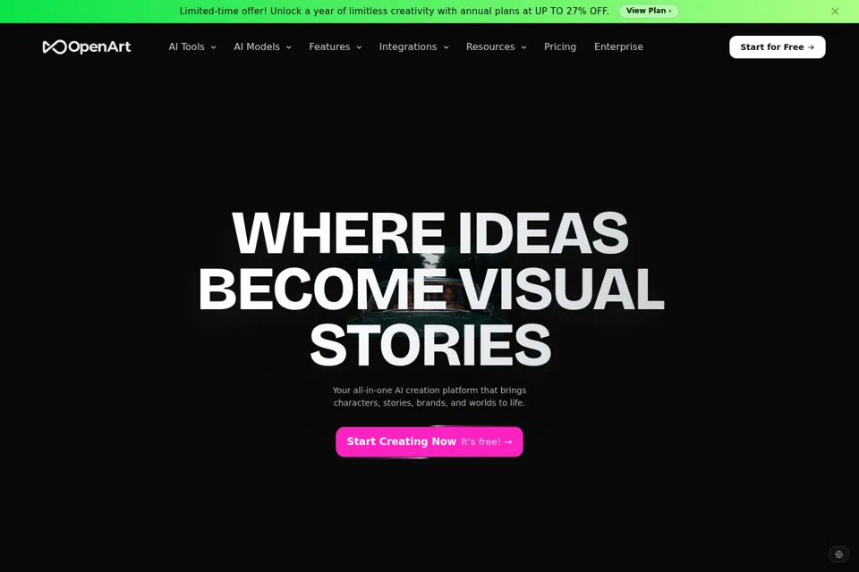 Aperçu de la landing page