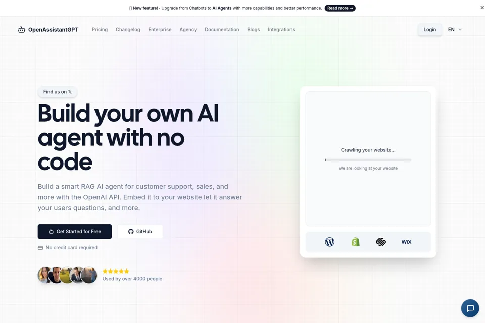 Aperçu de la landing page