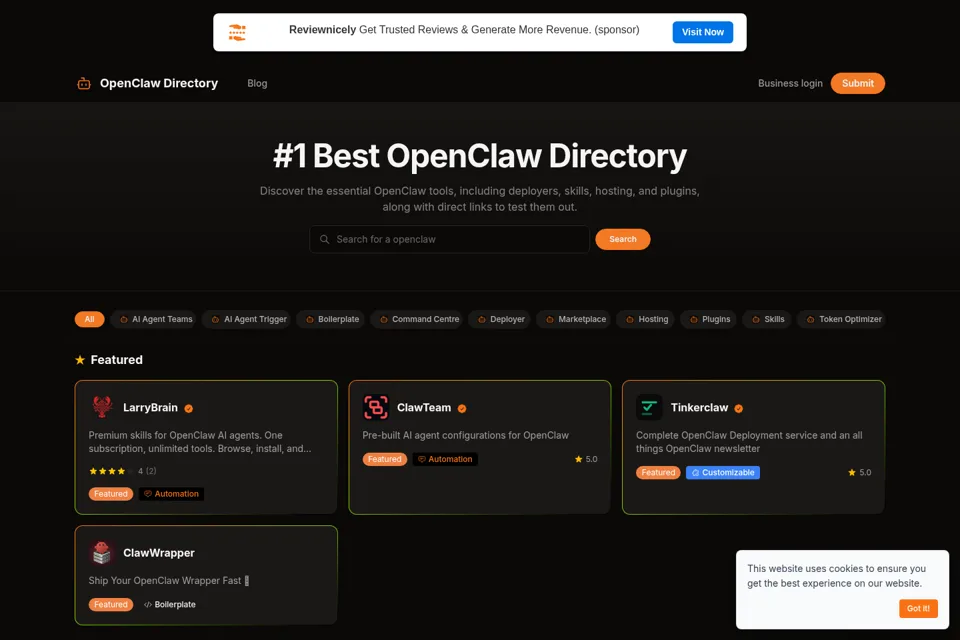 Aperçu de la landing page