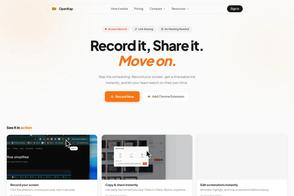 Aperçu de la landing page