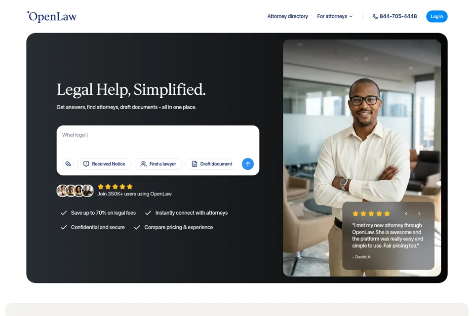Aperçu de la landing page