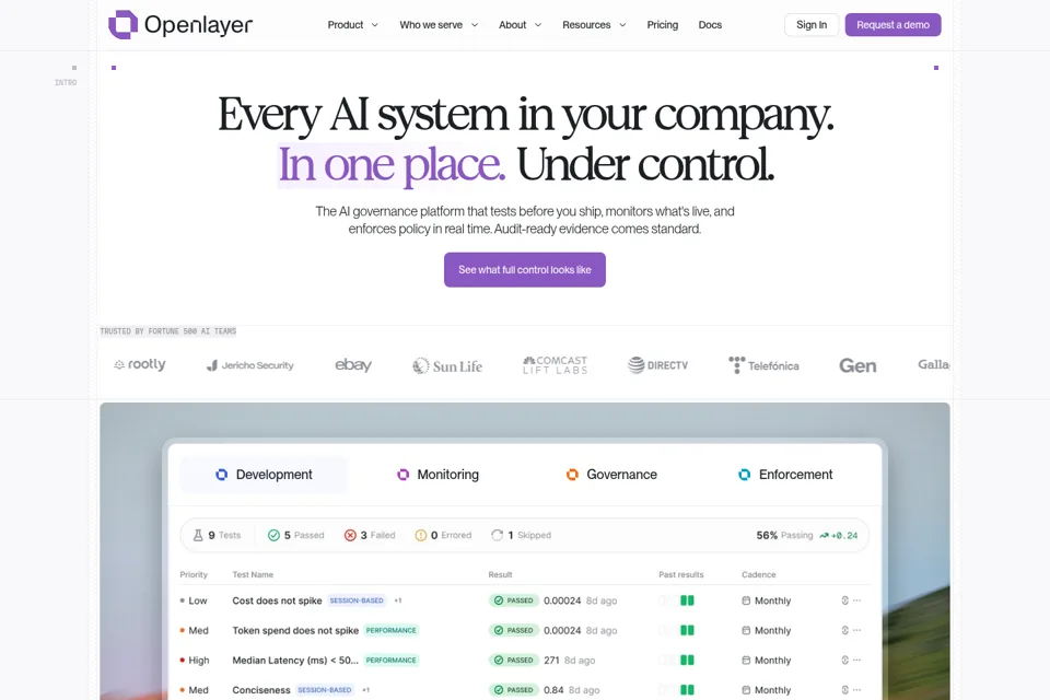 Aperçu de la landing page